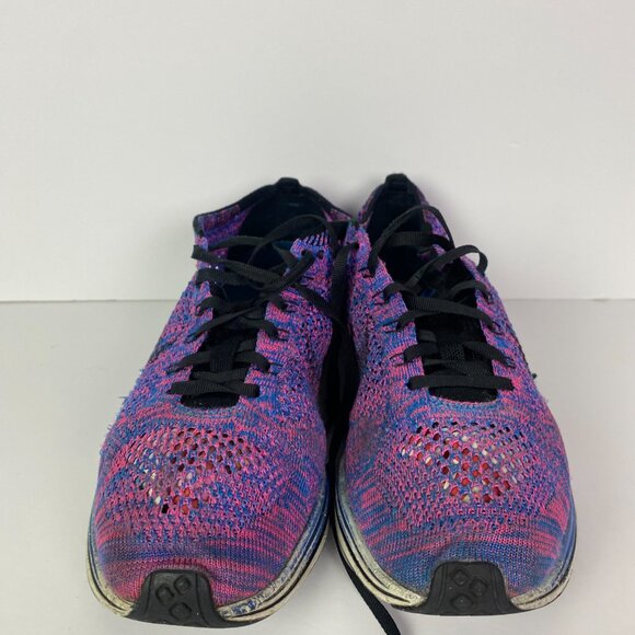 Nike Flyknit Racer Running Shoes Men's 9 Game Royal Pink Flash Purple 526628 400 - Picture 4 of 16